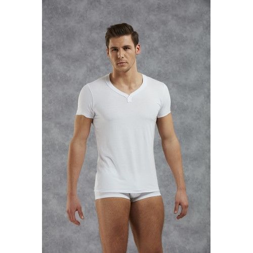 Мужская футболка белая с v-образным вырезом Doreanse 2860