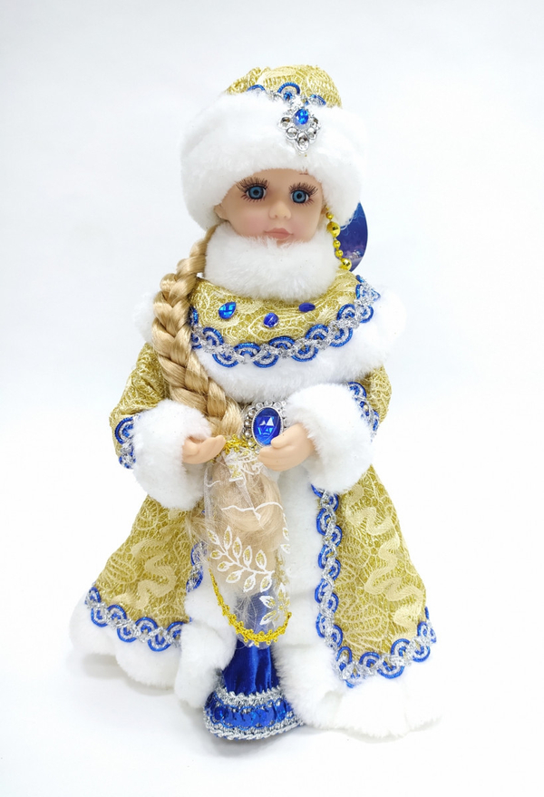 Снегурочка в синей с золотом шубе и шапке 30см Triumph Nord