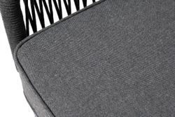 "Канны" диван модульный плетеный из роупа, каркас алюминий темно-серый (RAL7024) муар, роуп темно-серый круглый, ткань темно-серая 027