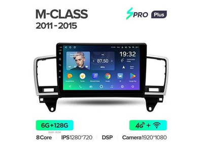 Магнитола Teyes SPRO Plus 6-128 Mercedes-Benz M-Class M Class W166 ML 2011 — 2015 9.0"