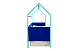 Детская кровать-домик мягкий Бельмарко Svogen мятно-синий