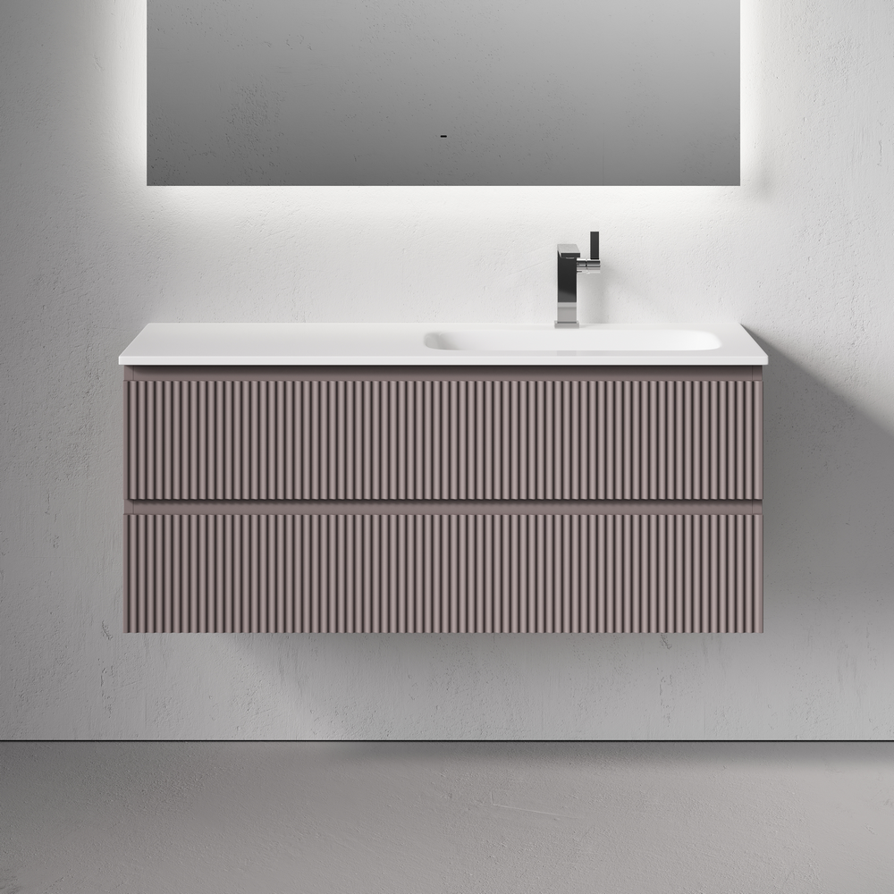 Тумба подвесная SANCOS Snob R правая 1195х445х500, c двумя ящиками оснащенными доводчиками, Doha Soft, арт.SNR120RSM