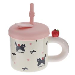 GAEM Кружка с крышкой и трубочкой, 330 мл, L14 W9 H14 см, 4в.