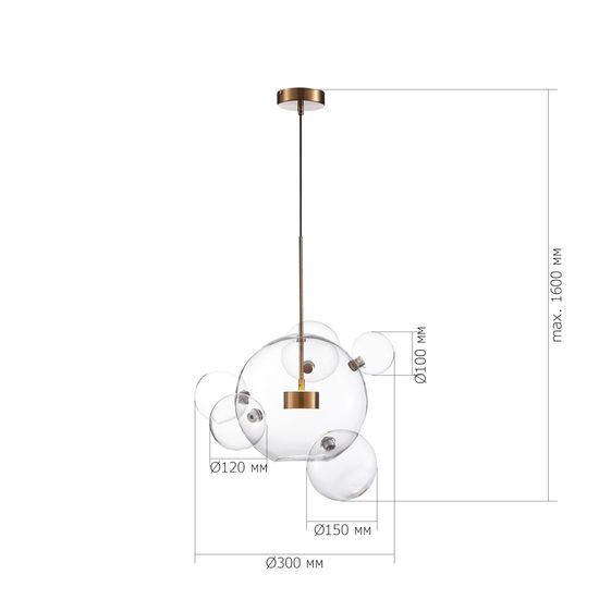 SL1133.213.01 Светильник подвесной ST-Luce Латунь/Прозрачный LED 1*14W 3000K BOPONE