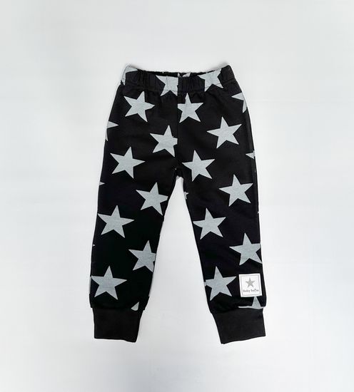 Брюки из футера "Звезды" черные