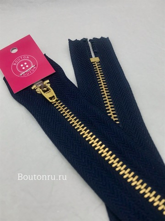 Молния темный джинс синяя золотая