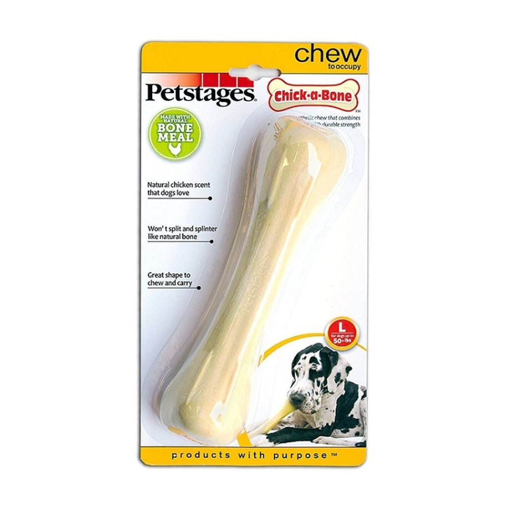 Petstages игрушка для собак Chick-A-Bone косточка с ароматом курицы 18 см  большая