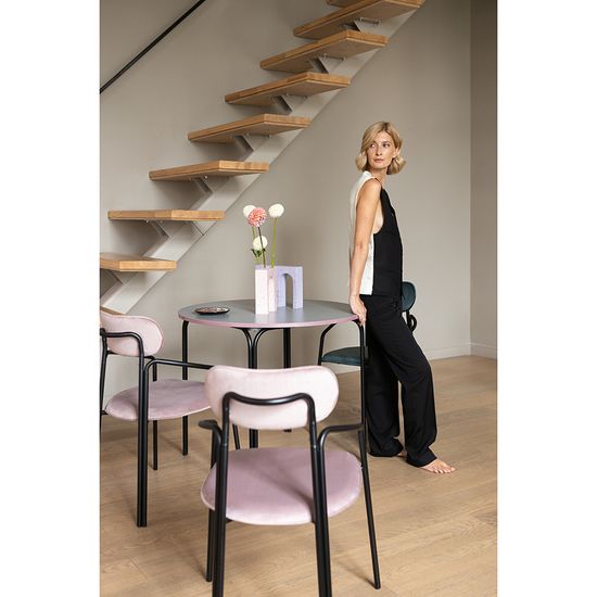 Столик кофейный ror, D50 см, черный/серый/розовый