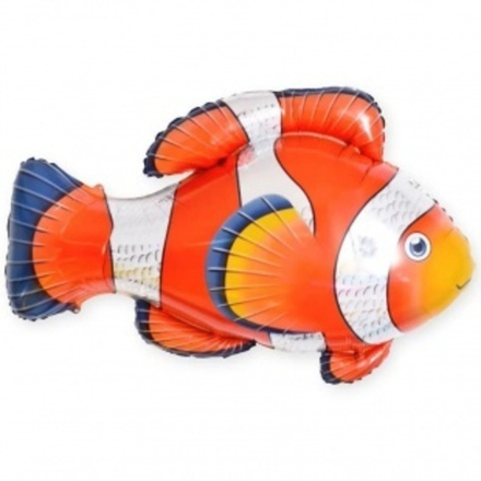 Шар (35""/89 см) Фигура, Рыба-клоун, Оранжевый, 1 шт. Г89