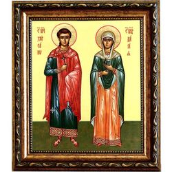 Хрисанф и Дария Святые мученики . Икона на холсте.