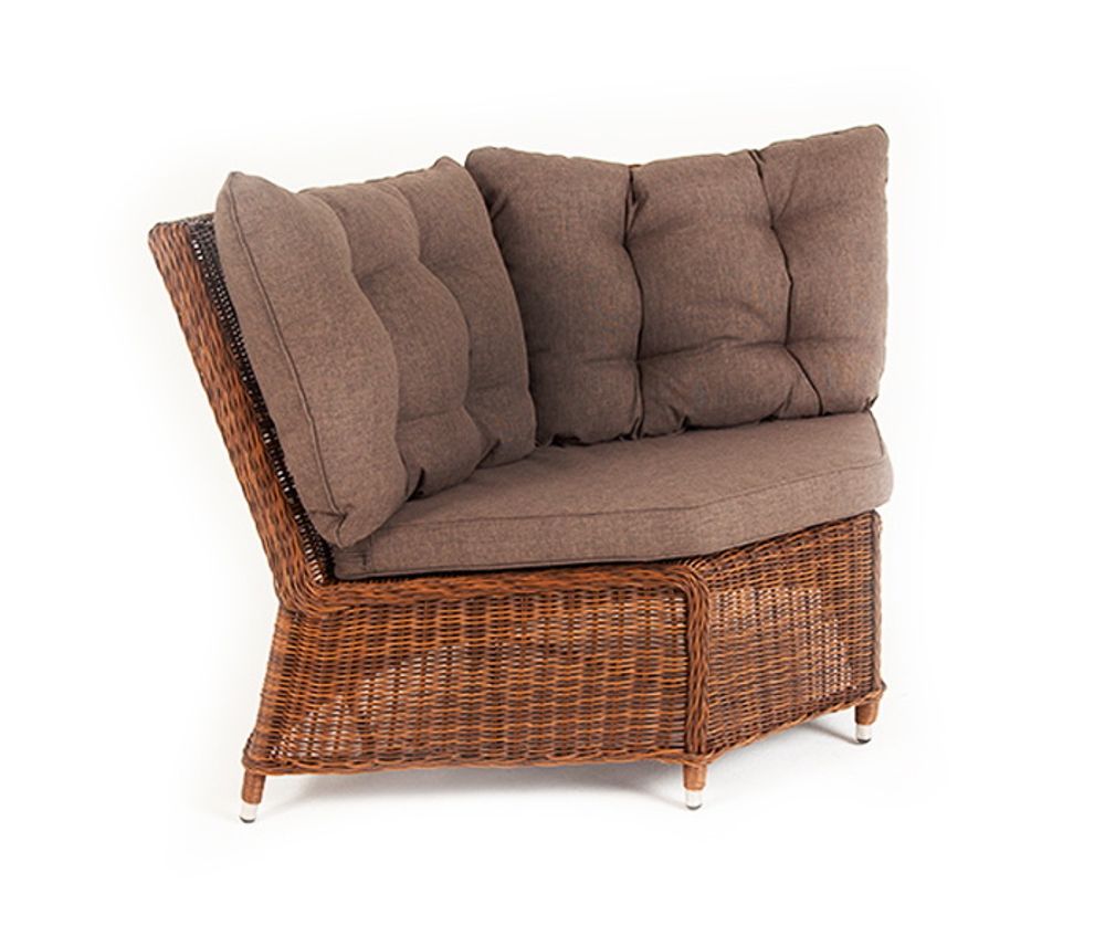 "Бергамо" плетеный угловой диванный модуль, цвет коричневый