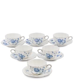 Pavone JS-32 Чайный набор на 6 перс. «Голубая бабочка»