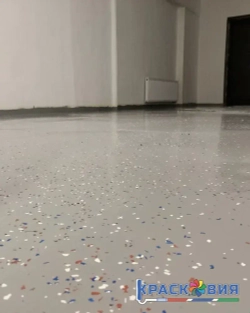 Краска по бетону Бетостоун-2 Эксперт Алмаз УФ, полиуретановая эмаль, износостойкая, УФ-стойкая, RAL 7040, 10кг.