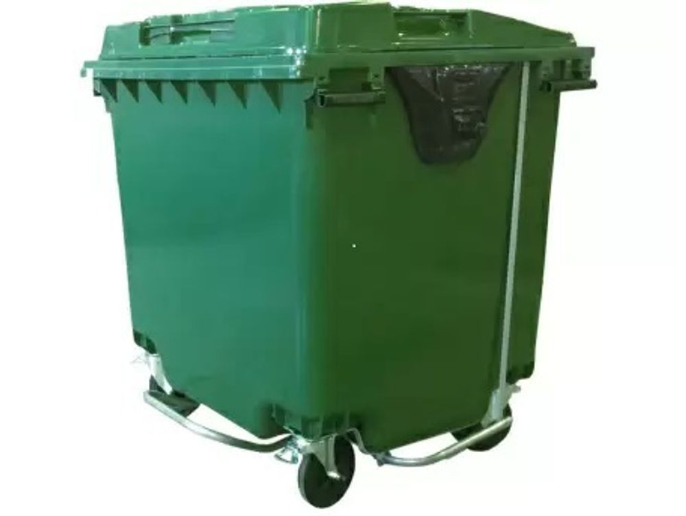 Мусорный контейнер на колесах 1100л, зеленый,МКТ Ирпласт 1100 л.(1077x1370x1325см;53кг;зеленый) - арт.560442