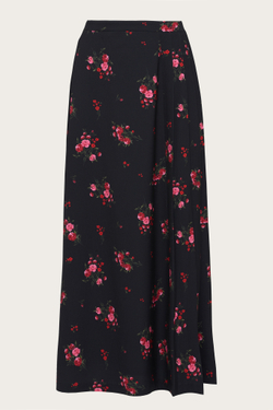 Черная юбка-макси с цветочным принтом "Бланш"