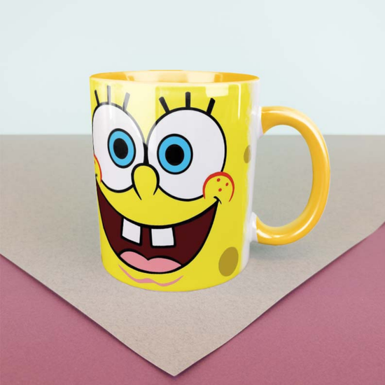 Кружка керамическая объём: 330мл Губка Боб Улыбака,(желтая)