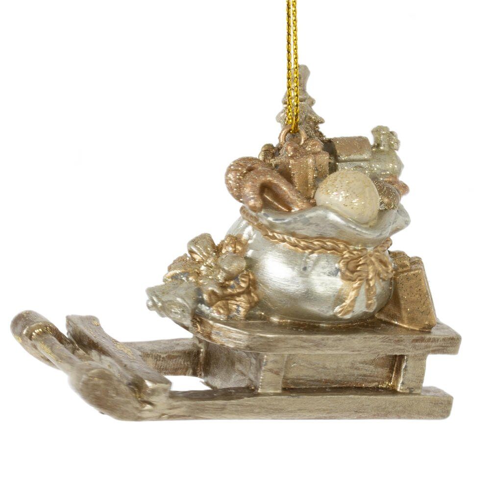 GAEM Изделие декоративное подвесное "Санки с подарками", L7 W3 H5,5 см