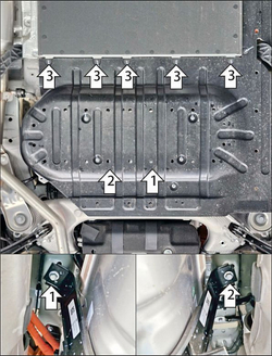 Защита топливного бака. 4 мм, Алюминий для Li Auto L9 2024-н.в., Motodor.349913