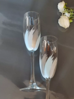 Свадебные бокалы  для молодоженов. Фужеры для шампанского.