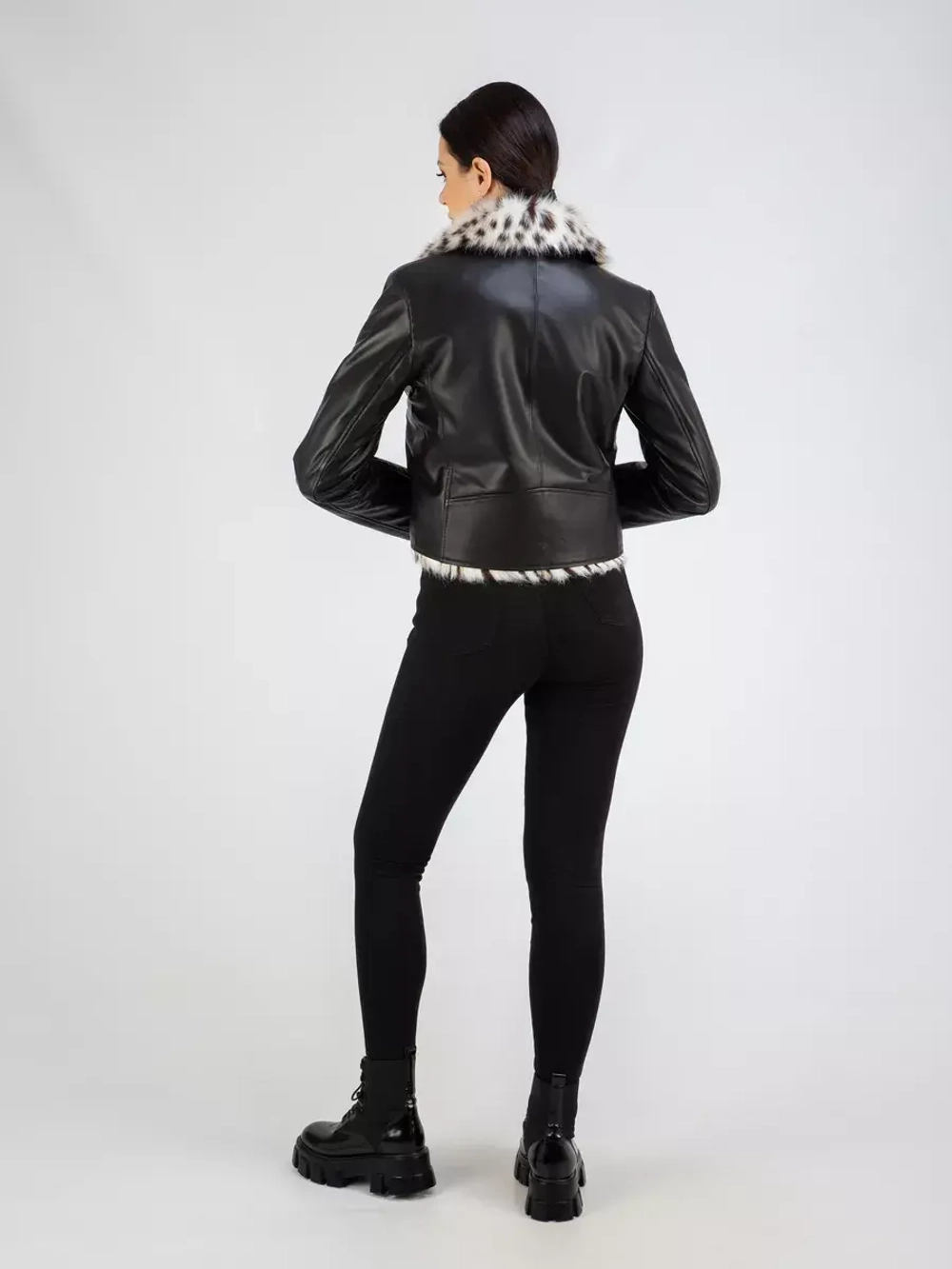 Кожаная куртка демисезонная утепленная косуха