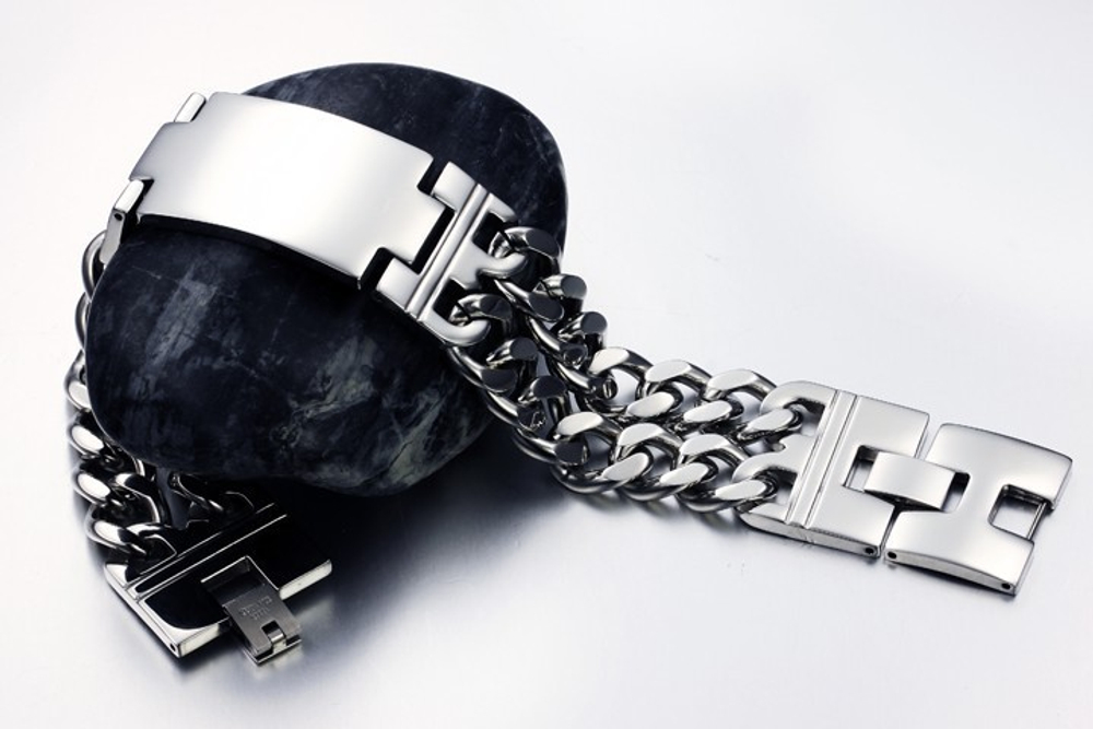 Широкий браслет с пластиной Steelman mn00110