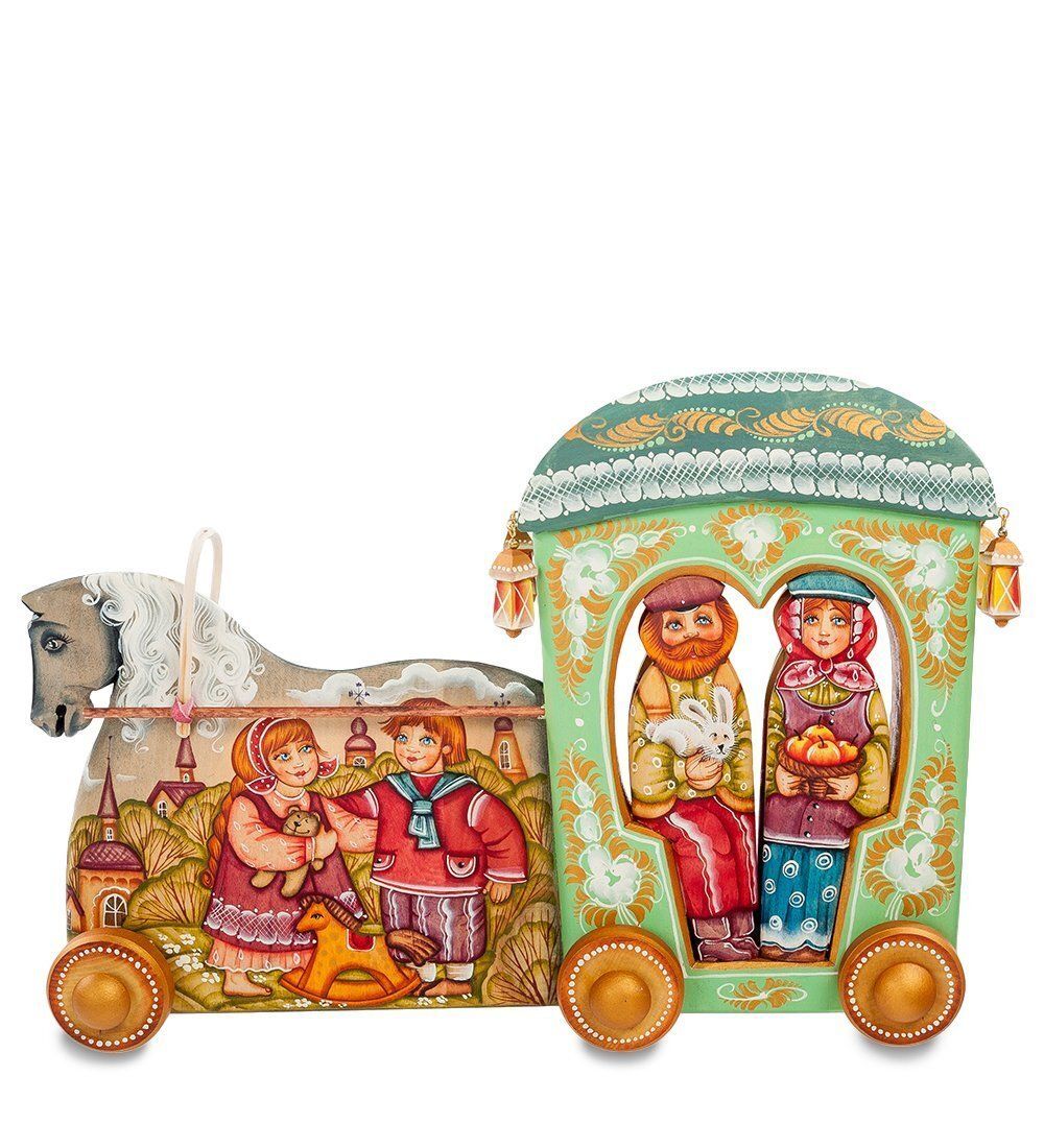 РД- 10/18 Фигурка резная «Прогулка» бол. художественная роспись