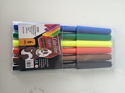 Фломастеры "Панда" 6 цветов, вентилируемый колпачок, ПВХ упаковка