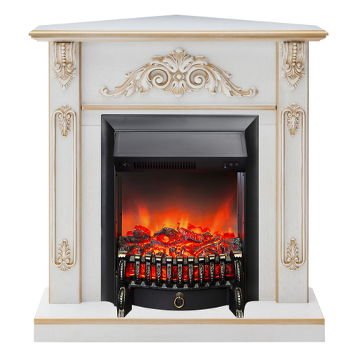 Каминокомплект Real Flame Anita Corner WT с очагом Fobos Lux Black RC (угловой)