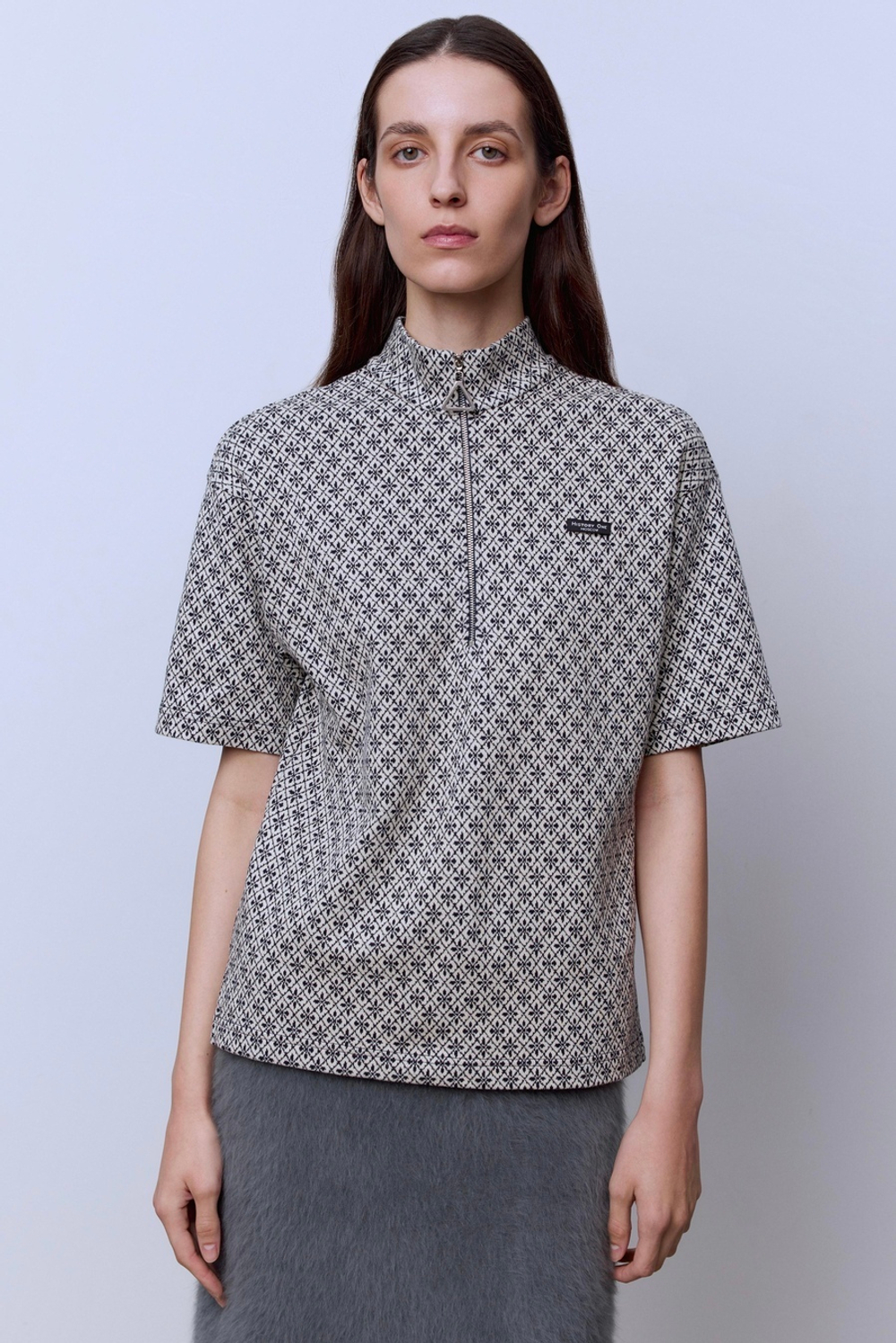 Поло на молнии с хлопком