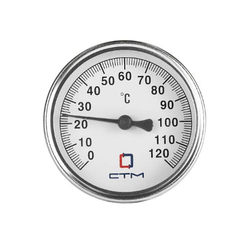CTM Термометр биметаллический с погружной гильзой (50/31мм, Tm=120°С, 10 бар, ТП - НР½")