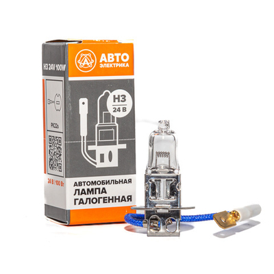 H3 24-100 PK22s Автолампа галогенная H3, 24 В, 100 Вт, PK22S АвтоЭлектрика