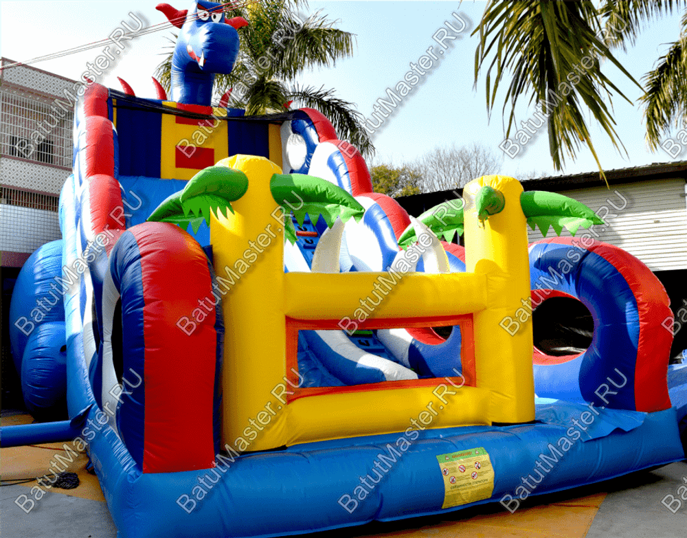 Коммерческий надувной батут-горка "Дракон" 11*6*8,5 м