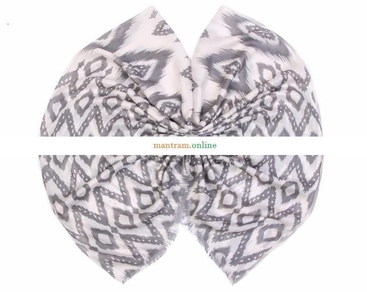 Палантин Вискоза 100% Цвет серый, зигзаги, ромбы 70x170 см.