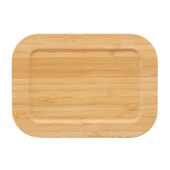 Набор стеклянных прямоугольных контейнеров с бамбуковыми крышками, 3 шт.