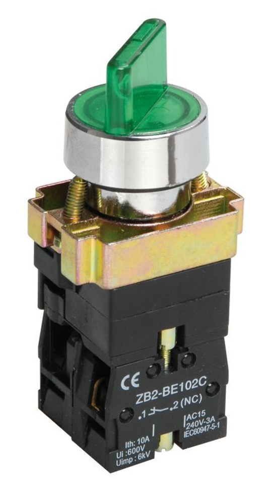 Переключатель LAY5-BK2365 на 2 положения зеленый IEK