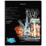 Тетрадь А5, 48 л., BRAUBERG, скоба, клетка, глянцевый лак, "Города", 404346, 5шт