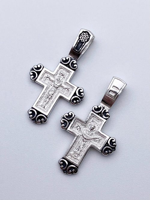 Крест из серебра/Чернение/Покров ПБ