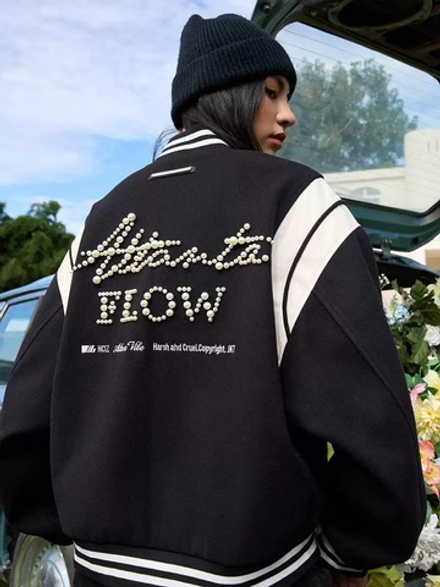 Бомбер HARSHandCRUEL "Atlanta Flow" Paneled Varsity Jacket