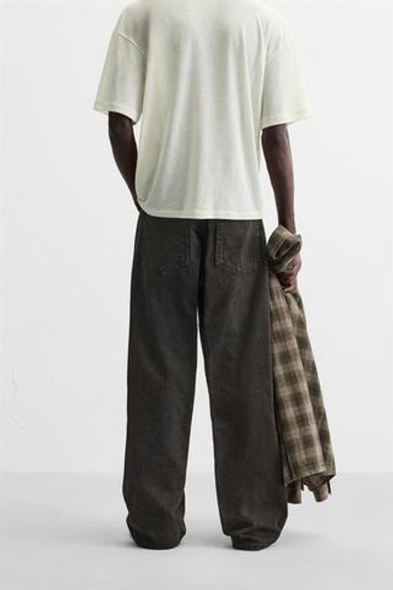ZARA ДЖИНСЫ BAGGY FIT, ТЕМНО-КОРИЧНЕВЫЙ