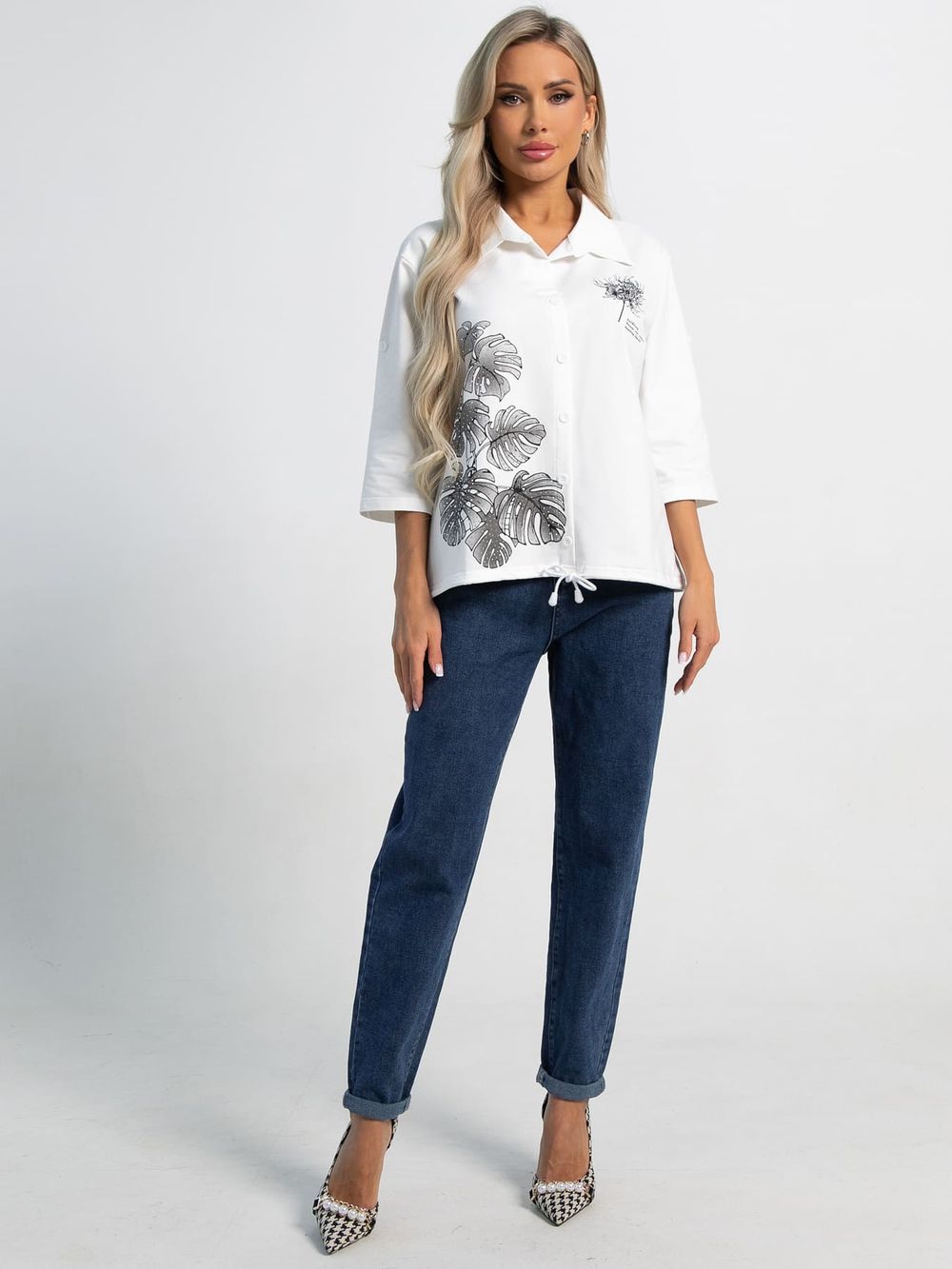 Блуза Экзотика (белая) Б15424-18М LT Collection