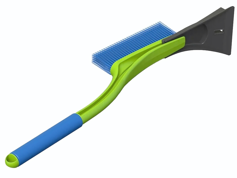 Щетка автомобильная со скребком 54см "Oktan" зеленая