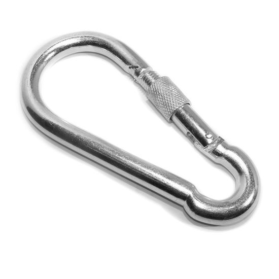 Карабин с фиксатором, оцинкованный