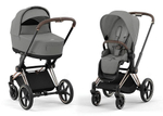 Коляска Cybex Priam IV Rosegold complete и автокресло Cloud G i-Size Lava Grey Plus 3 в 1 Mirage Grey