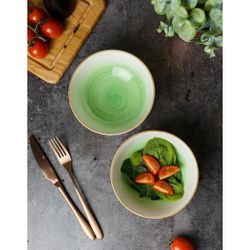 Салатник 510 мл d 15 см h6 см зеленый фарфор "The   Eco" P.L. Proff Cuisine [6]