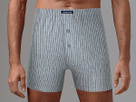 Мужские трусы-боксеры из хлопкового материала в тонкую полоску (Размер: XXXL) (Цвет: серый)