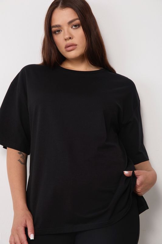 Футболка прямого кроя, черный