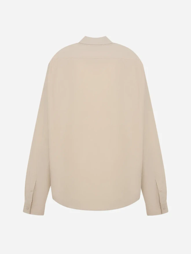 Рубашка из итальянского хлопка бежевая