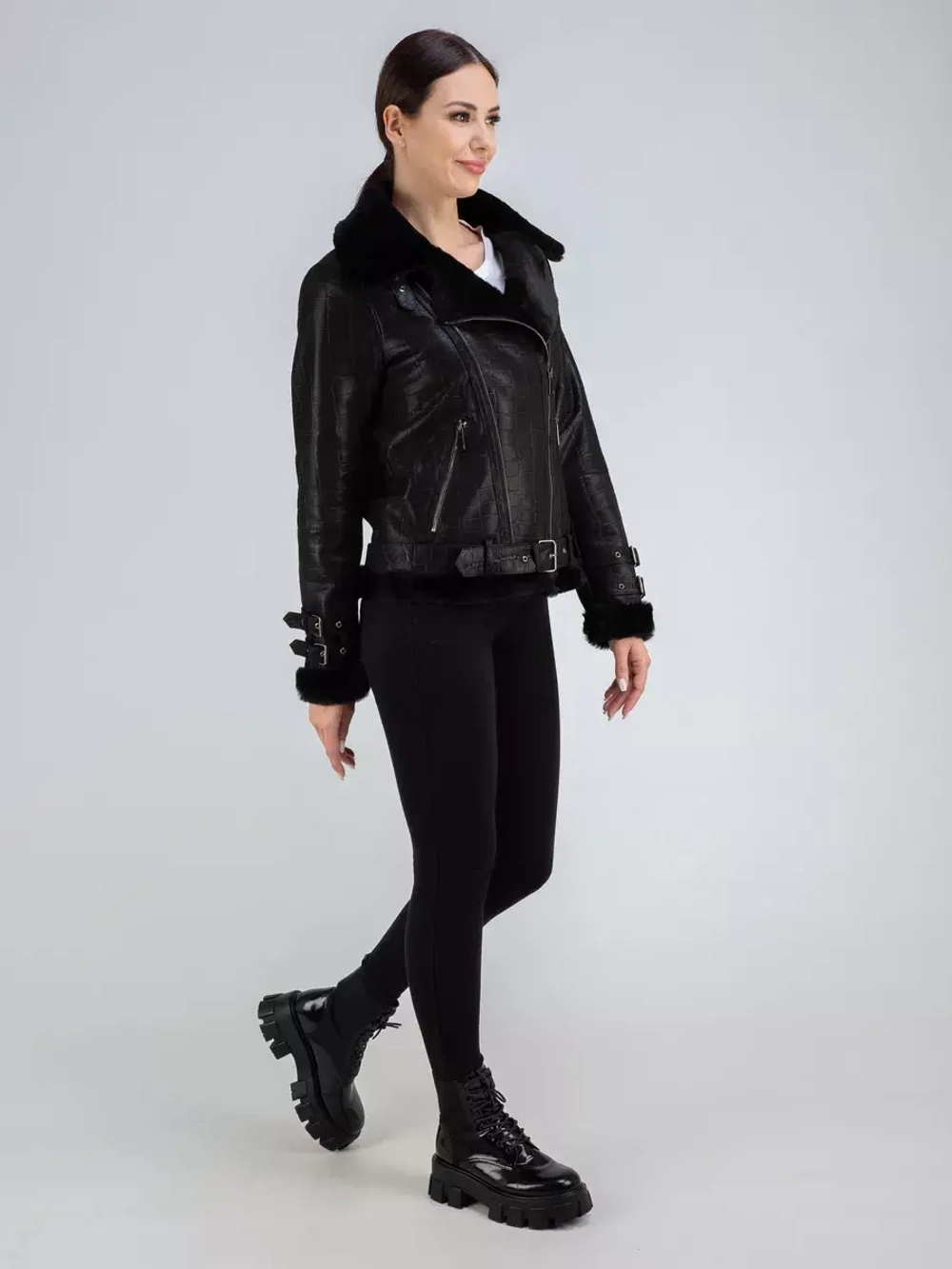 Дубленка авиатор натуральная зимняя