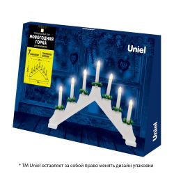 UDL-L7101-007-SWA-WW WHITE BRIDGE Фигура Новогодняя горка. 39.5х30.5см. 7 миниламп накаливания. Теплый белый свет. Корпус белый. Материал пластик. TM Uniel