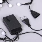 Гирлянда для дома Мишура 4 м, 200 ламп LED, d-1,4 см, черный пров, 8 реж, IP-40, Белый (возможность соединения)